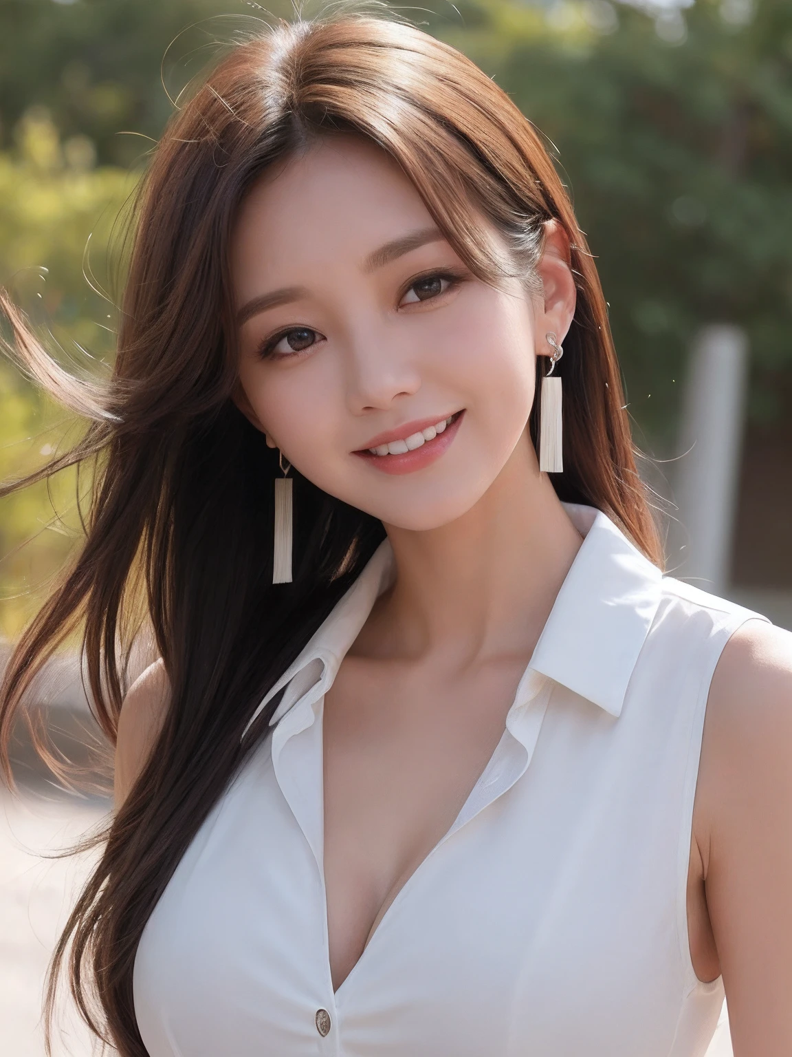 Please, show me makeup woman with the biggest longest and saggiest tits smiling