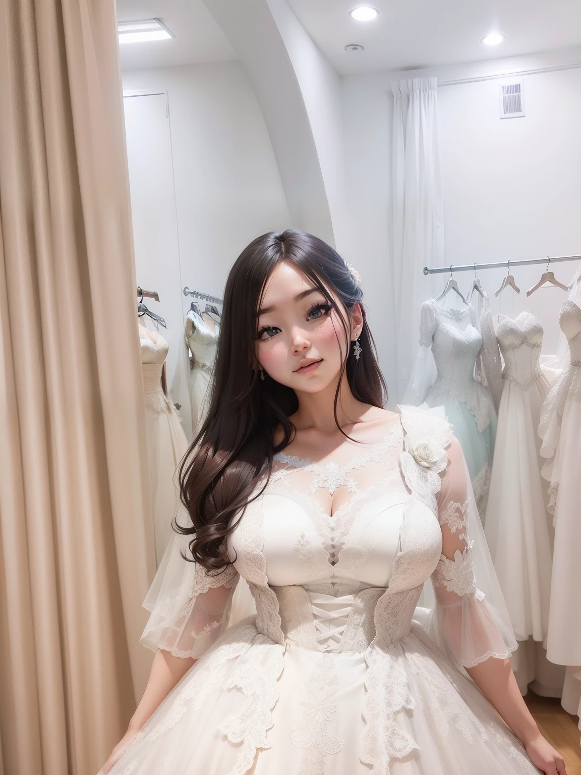 Make it anime girl in beautiful wedding dress