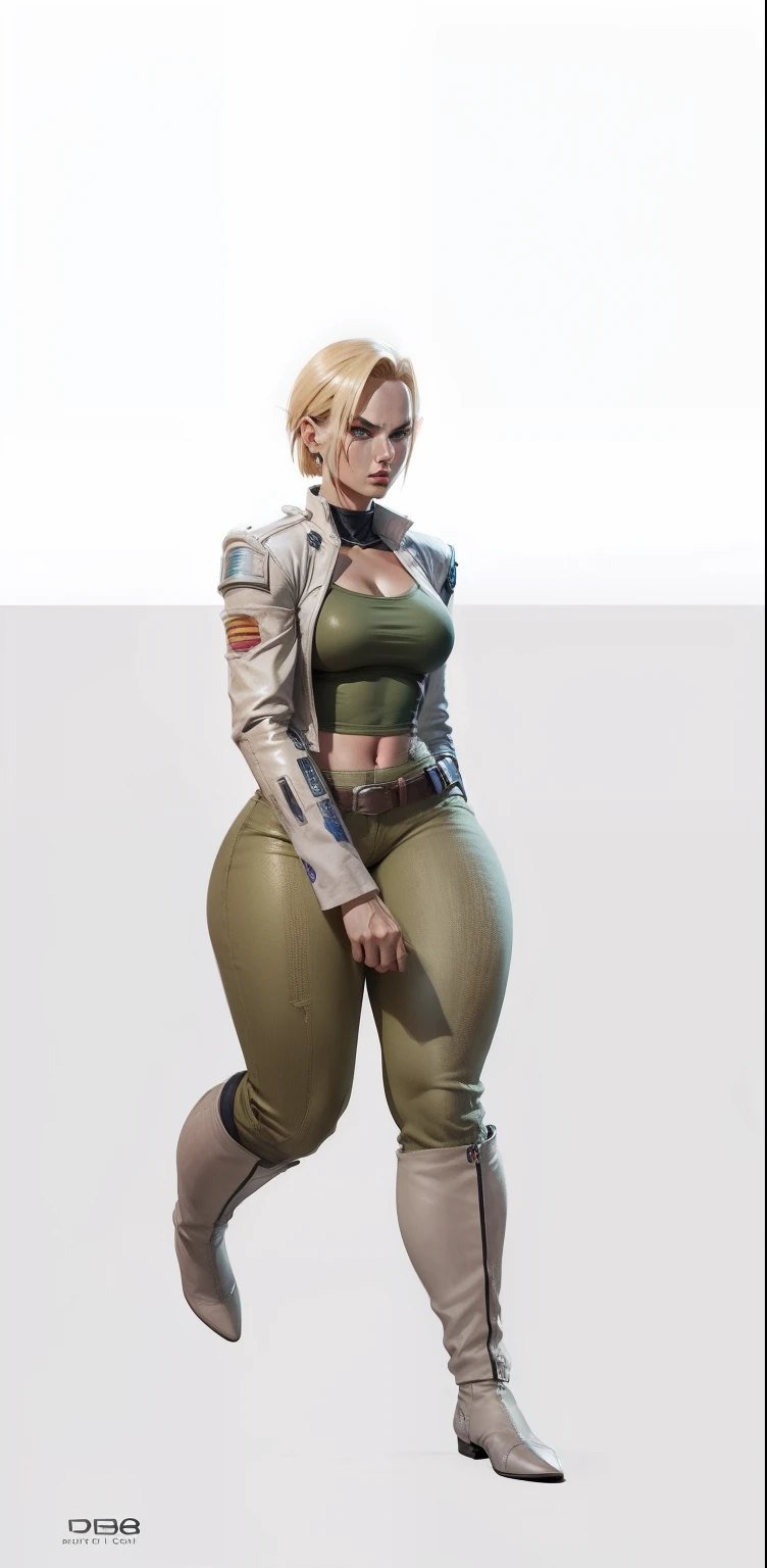 android 18 from dragon ball z, realistic, super detail, 8K