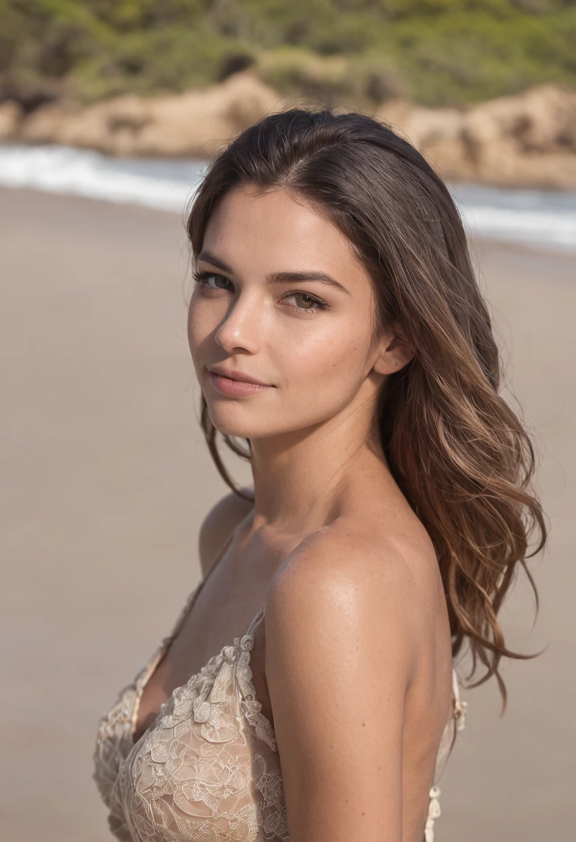 uma mulher brasileira na praia