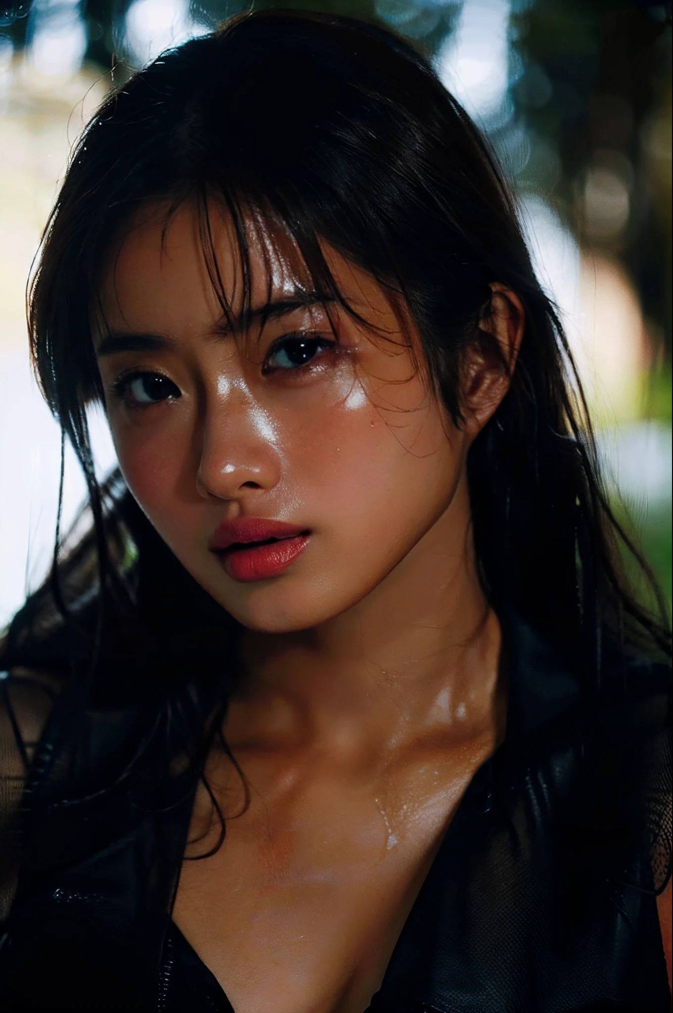the quality of, masterpiece, ultra high resolution, Surrealism, ,pretty girl, luminescent, actual, masterpiece, high detail, 4K, , light, small smile, White skin、top quality,HD details, wet watermark, Ultra-detailed, soft light, Deep field focus bokeh, Ray tracing, diffusion (Ultra-fine glass reflection) Pictures of Sumet, masterpiece, best quality, delicate skin, 1 girl,bright face,nice nose,Reddish-brown hair,show the whole body,Toddler girl, Super detailed faces, delicate lips, delicate eyes, double eyelids, Eyes that look like sunshine,purple hair,damp,sexy,split,blush,Squint,Mouth slightly open,,rain,wet,night street,sexy的,,Chest 3:1
