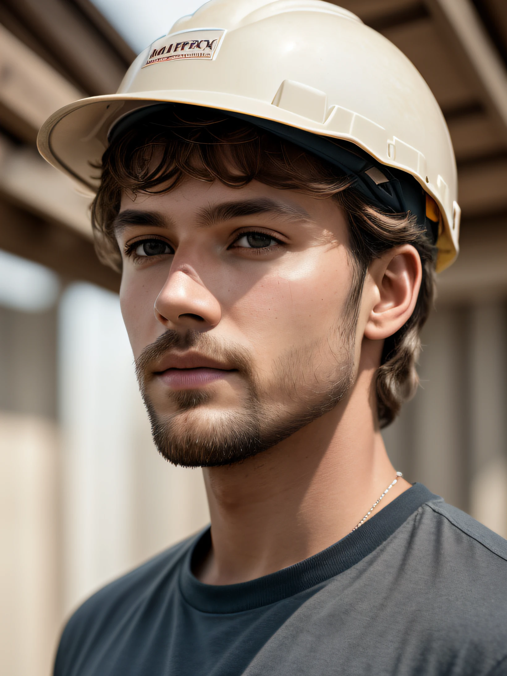 masterpiece, highest quality, RAW, style, A stunning half-body portrait of an extremely handsome man, messy light brown hair, pale skin, vibrant honey eyes, wearing a brown a hard hat, blue T-shirt, installing solar panels, deep focused expression, (highly detailed skin, skin details), sharp focus, 8k UHD, DSLR, high quality, film grain, Fujifilm XT3, intricate details, highly detailed, cluttered and detailed background
Waiting to start