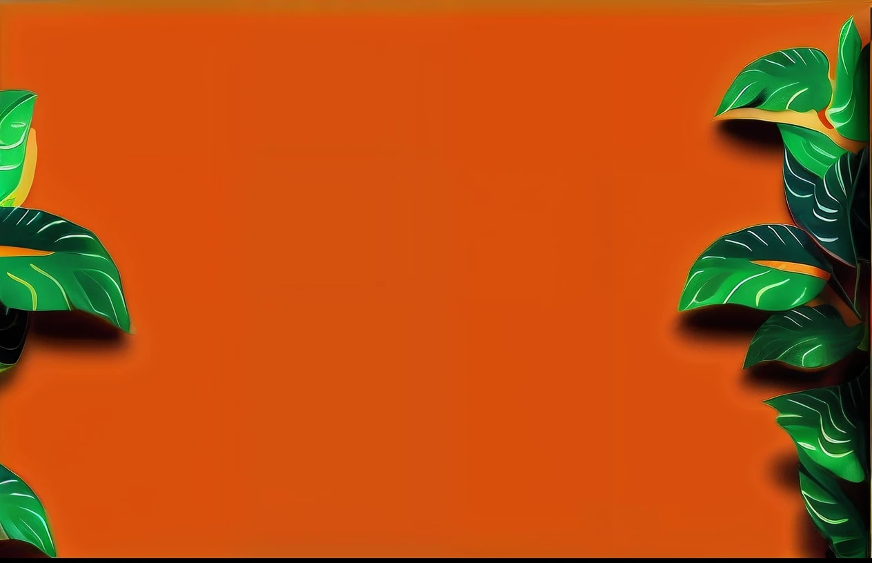 There is an orange background with an orange palm tree and a green leaf, cores rosa e laranja, fundo laranja liso, estilo de cor rosa e laranja, fundo laranja simples, fundo liso, fundo laranja do papel de parede, argila abstrata, fundo cor-de-laranja, Banner, esquema de cores laranja e vermelho, solid background, fundo de pano laranja, Iconic orange character, textura laranja suave, Cor laranja