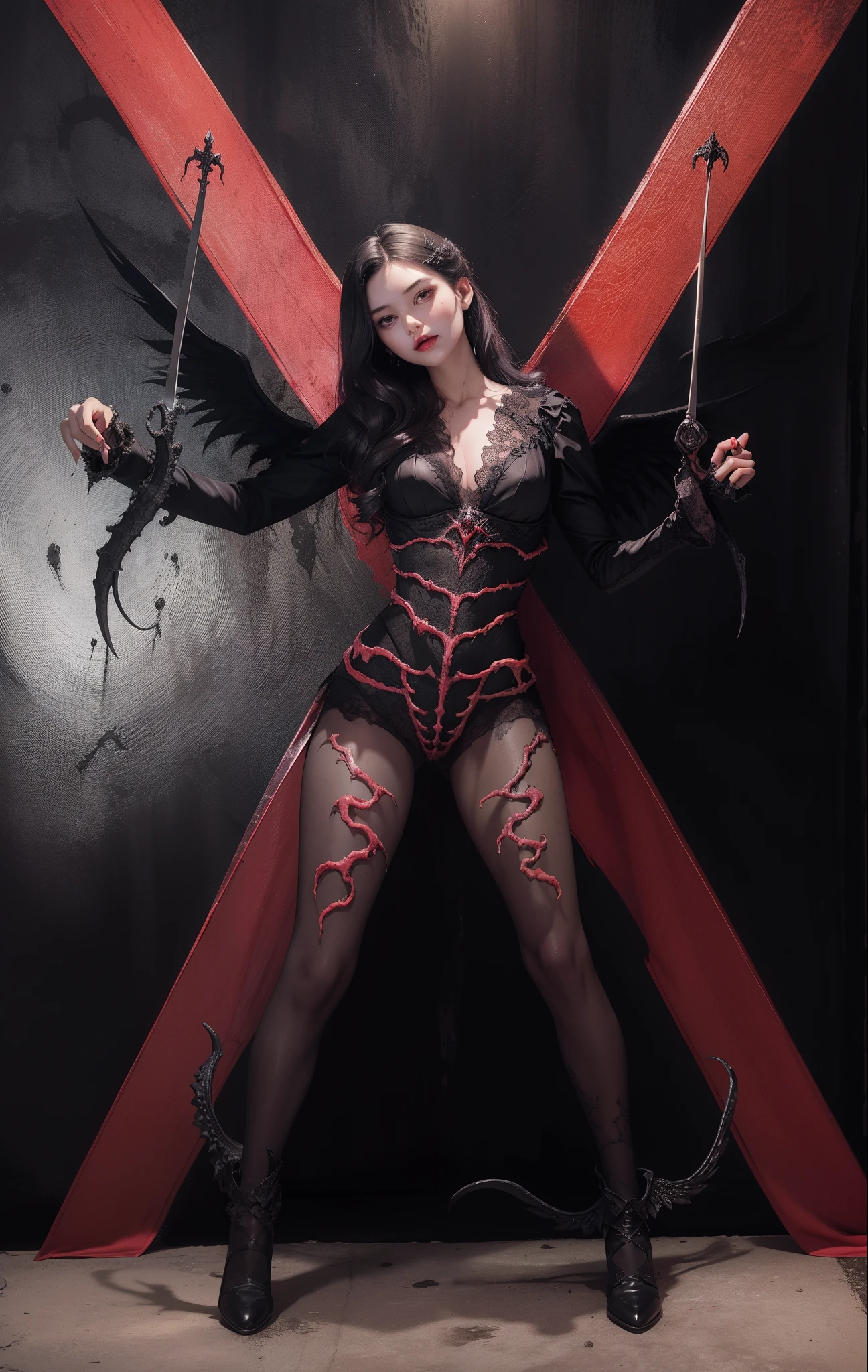 Fine matte paint,Skeleton Dark Angel, Haunted castle with large wings, Fill the drawing table with a knife,terroral,uncanny,horrid,secret terror,tentaculata,grape trees,The eye,uncanny valley effect teeth,all fours,Critters,Blood Moon,8K,Delicate face,锁链