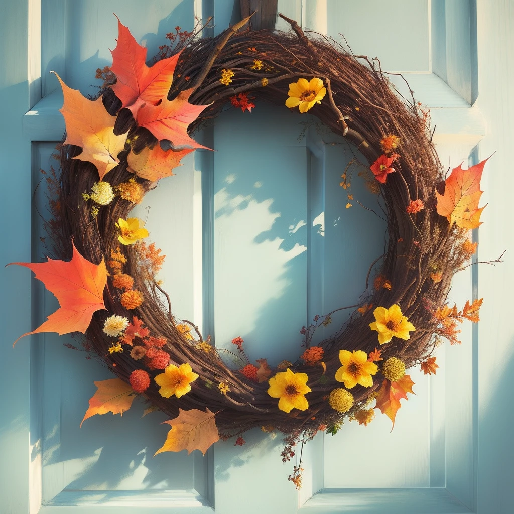Fall floral wreath