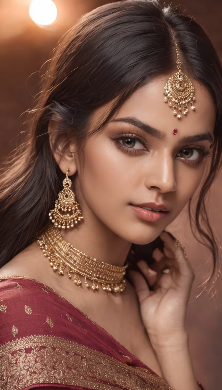 headshot, exotic girl, beautiful indian,(indian babe:1.1), looking at the viewer, bikini, shining skin, perfect lighting, the embodiment of grace and elegance, , nsfw, (Big Tits:1.3), clear curvy details, beautiful curves, detailed eyes, detailed pupil, Ultra Detailed, unity 8k wallpaper, ultra detailed, aesthetic, masterpiece, best quality, photorealistic