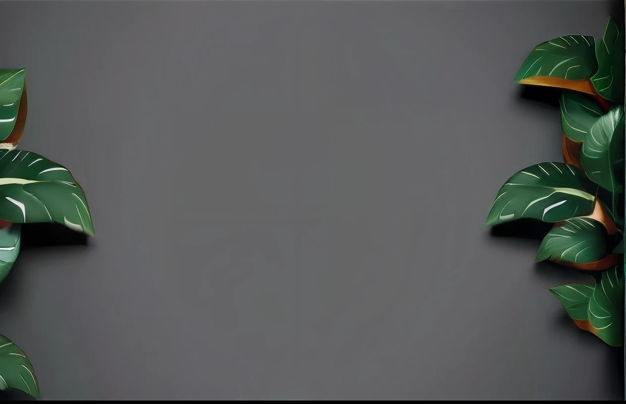 There is a gray background with a gray palm tree and a green leaf, cores branca e cinza, fundo cinza liso, estilo de cor branca e cinza, fundo cinza simples, fundo liso, fundo cinza do papel de parede, argila abstrata, fundo cor-cinza, Banner, esquema de cores branca e cinza, solid background, fundo de pano cinza, Iconic Gray Character, textura cinza suave, Cor cinza
