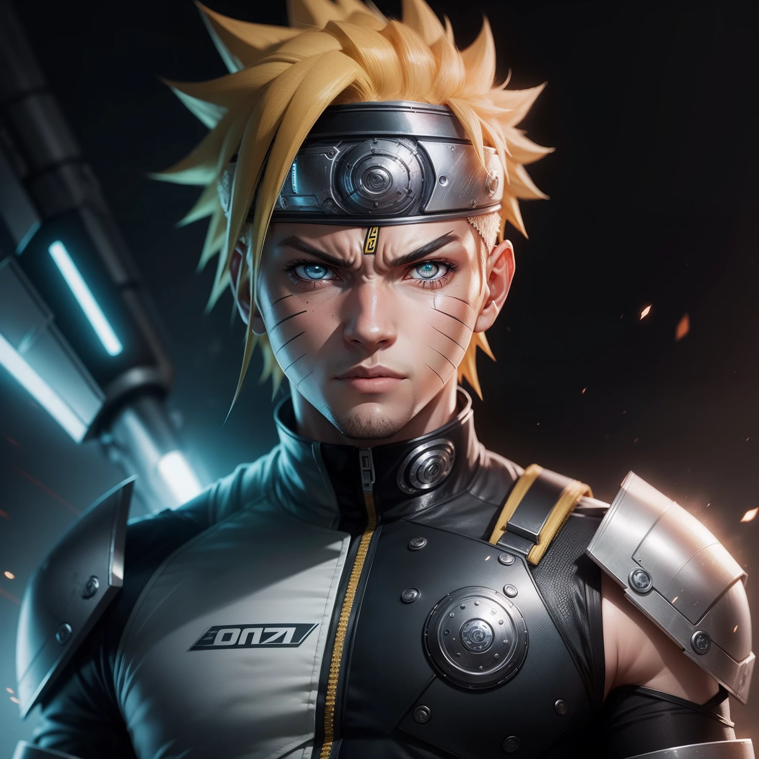 Naruto cyborg do futuro realista em 4k