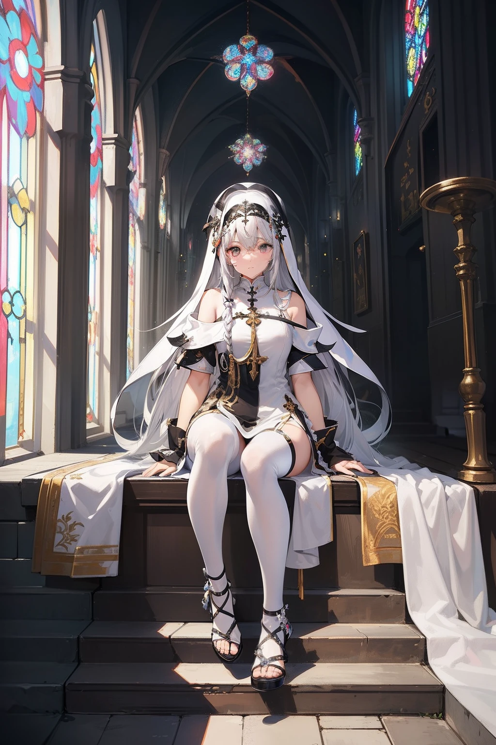 full body shot of,Lie down on your stomach in bed,No shoes on,Wear a dog collar around your neck,Expose the armpits,Expose the soles of your feet,Wearing white stockings,Jade foot