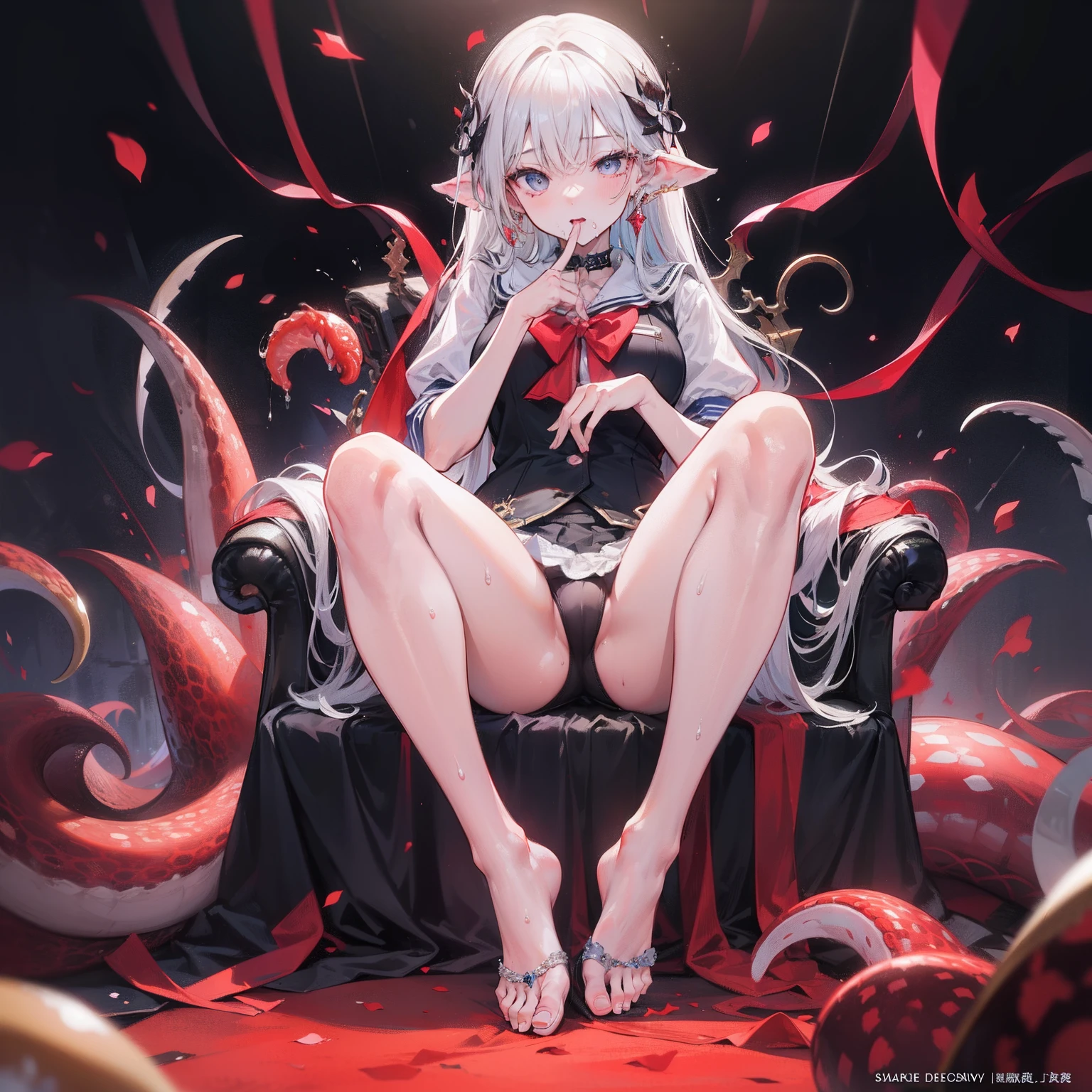 Exposing the，But it can be viewed，A beautiful  girl，female high-school student，School uniforms and panties were torn open by tentacles，The hand pressed tightly on the panties，Panties soaked，Enjoy the expressions，Spit hot air out of your mouth，Normal humans，Normal fingers，Normal ears，Two hands，Two legs，A head，seductiv，Bigchest，long leges，largeeyes，Be red in the face，Full Body Sweat，Nice face，see-through transparent clothes，Costumes for tentacle troop detachments，Beautiful hair，pretty nose， Delicate figure，Hot figure，Seductive body，Posture seduction，The upper and lower lips are connected to saliva，Eyes seductive，Extremely revealing clothing，Dead reservoir water，Taste，adolable，年轻，Pure，捆绑play，The reveal panties，Mouth open，Eyes open，Strangle，Pubic area is clear，orgasmc，Wet temptation，Silk has the right anatomy，tmasterpiece，best qualtiy，The is very detailed，Ear ring，long eyelasher，hyper HD，A high resolution，acurate，high detal，high qulity，Textured skin，The whole face is flushed，Saliva drawing，Seductive expressions，Gasping for air，JK temptation