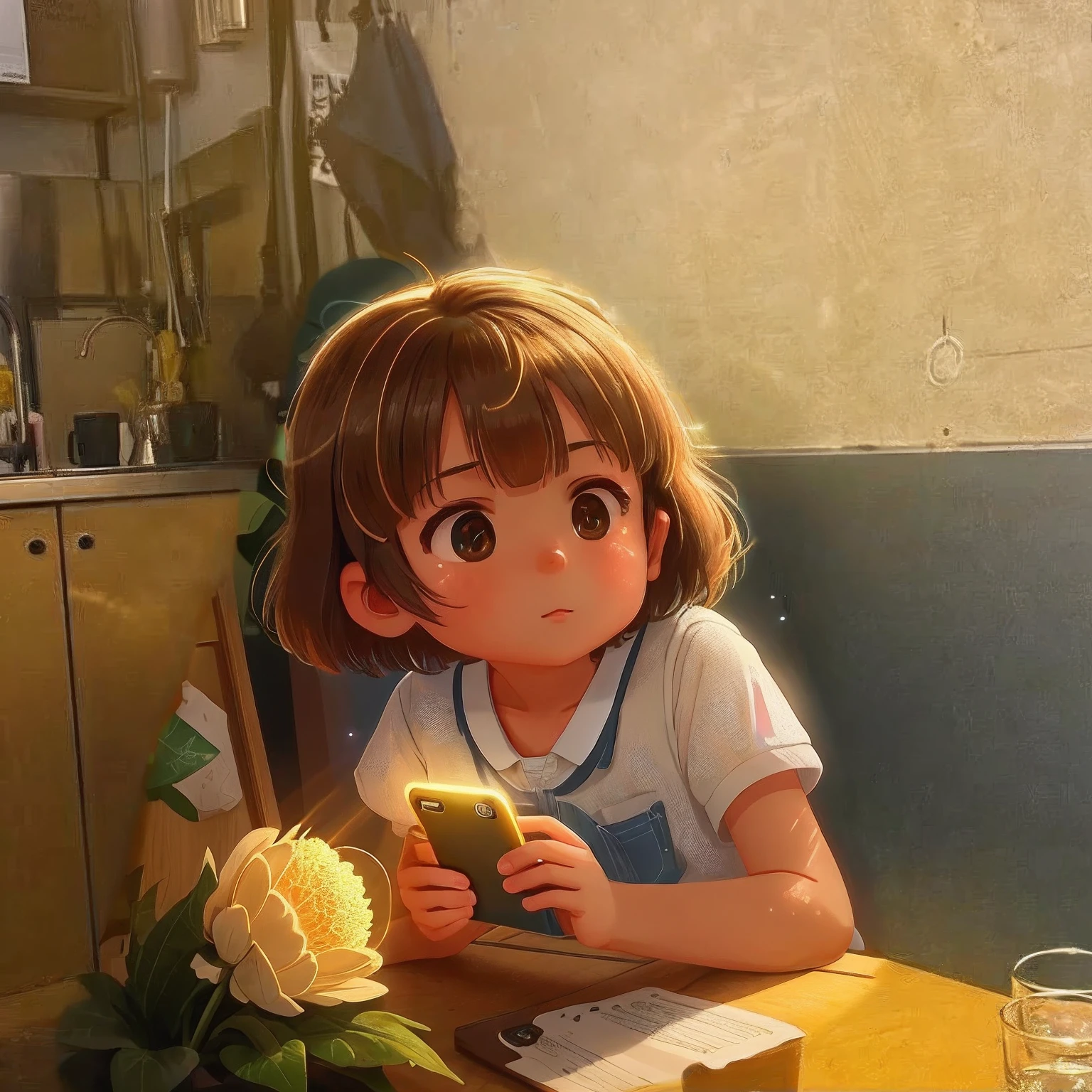 Short hair girl,Cool sassy,Head down and play with your phone,(best qualtiy),ultra - detailed,Ultra photo realsisim,Octane renderer,HighDynamicRange,(hdr),32K resolution,Super resolution,megapixel,
The Tyndall effect,lens flare glow,shadowing,Contre-Jour, depth of fields, natural lightting, hardfocus, filmgrain, Mirror light hologram,Ray traching,Semi-reflective illumination,Natural lighting,Incandescent Lamps,fiber-optics,gentle illumination,volumettic light,Contre-Jour,globalillumination,Ray traching,optics,Scattering,with light glowing,shadowing,Twinkle,glaring lights,