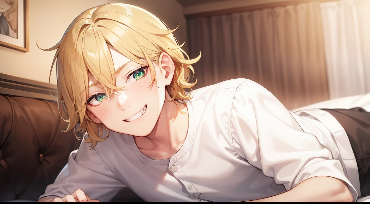 (Highest quality, 4K, 8k, High Resolution masterpiece:1.2), Very detailed, Picturesque, Anime-style photos, Photo Animation:1.37)、a beautiful girl、(Brunette Hair)、(pixie cut)、gyaru、tan、lying On the bed、Ecstasy face、trembling、Sweat、Drooling、crying、vapor、Black choker、pierce、necklace、bracelet、