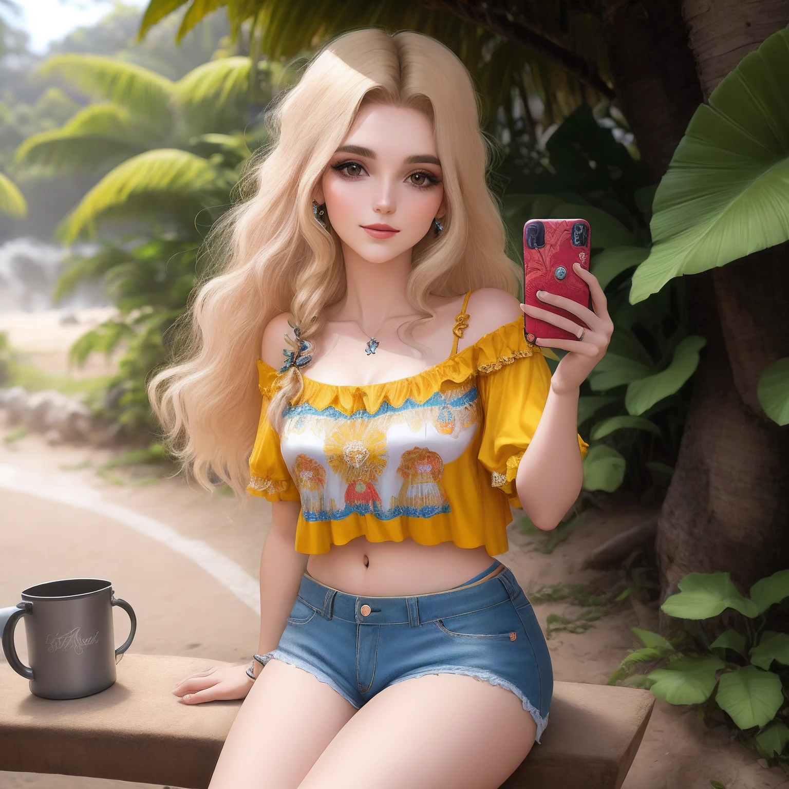melancholy lighting, quiet, calm, brightness, masterpiece, best quality, 1girl, (JinxLol:1.2), (ultra photorealistic:1.3), (masterpiece:1.4), best quality, ((realistic)), high quality, ultra detailed, ((Real image)), ((realistic skin)), ((realistic face)),(illustration:1.05), (beautiful:1.05), (beautiful detailed eyes:1.05), (cinematic light:1.1), Full body, precise proportions, 18-year-old girl, skinny model lying on the grass, surrounding garden, tree shadow, GINGER BLONDIE hair fluttering in the wind, DARK BLUE DRESS, long legs, feet slightly open, buttocks, blush, shyness, collarbone, abdominals, double weave, beautiful and delicate face, fair skin, real skin, (face detail), pores, super high resolution, 8k, parameters Best quality, masterpiece, super high resolution, (Realistic 2.0), More details, detailed skin, wide smile, white teeth, GINGER BLONDIE hair voluminous, perfect and well designed eyes, girlfriend, beautiful, beautiful, flowers, studio lighting, Her hands are getting more and more comfortable around his dick, and when it begins to pulsate in them, her nervousness dissipates, giving way to growing curiosity and excitement about exploring this new territory. O-okay... Go. Is it good? Should I move faster? Do you like it?