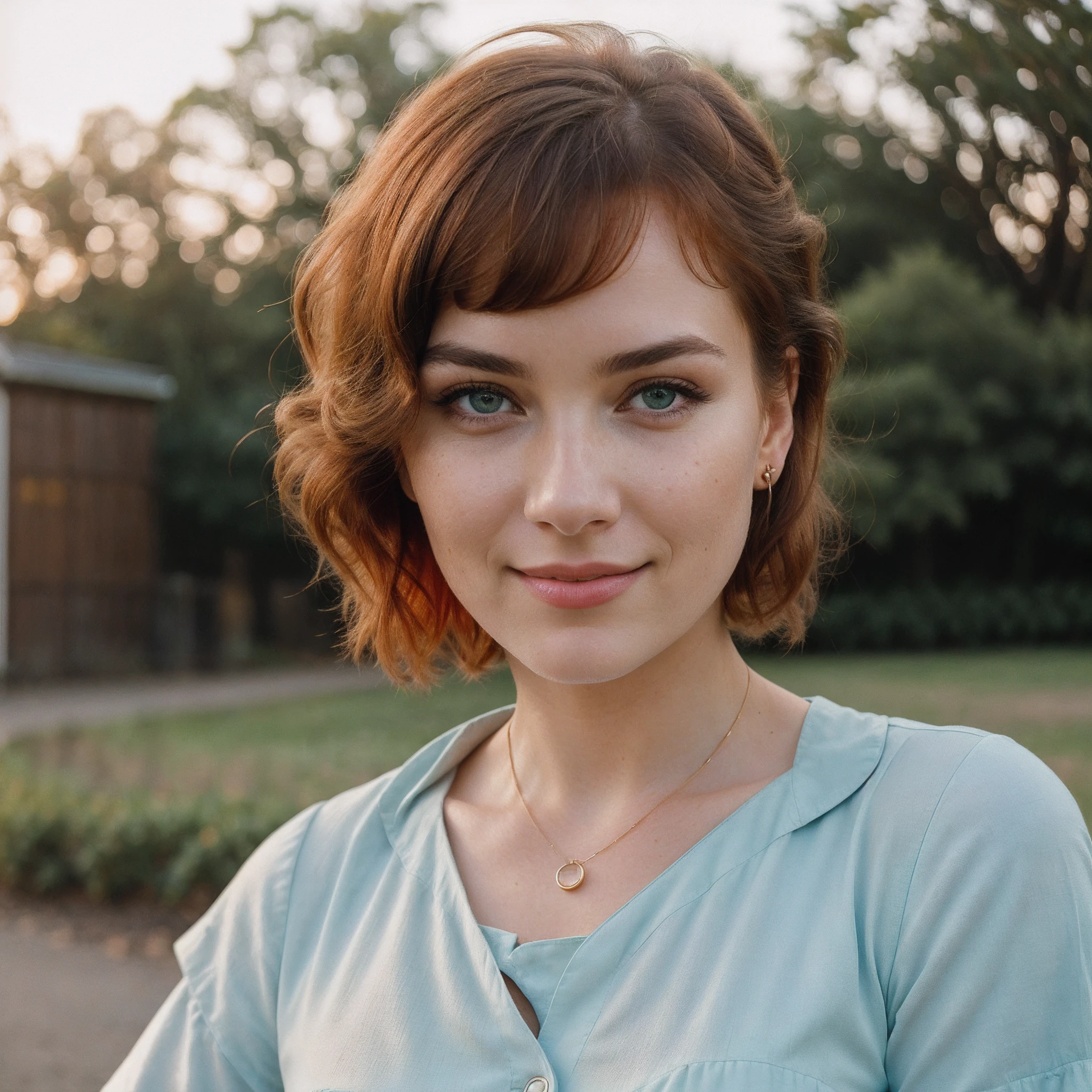 Hyper Realistic 8K, Woman with Heterochromia (One Blue and One Green Eye) ((18 Years)), Bold Pose, showing the middle finger ((Extremely Intense and Detailed Skin)), 16K, masterpiece, best quality, ultra-detailed, 1960s Era Landscape, Authentic Vintage Attire, ((intricate Detailed Reddish Hair)), Nostalgic Expression, Period-appropriate Atmosphere, Vintage Selfie Moment, Charming Smiles, Iconic Surroundings, Retro Aesthetic, Timeless Beauty, Authentic Representation of the 1960s, Stylish Outfit, Time-Tested Clothing, Vintage Charm, Era-specific Cultural Elements, Captivating Scenery, Vintage Lighting, Crisp Details, Realistic Textures, Meticulous Historical Accuracy, Subtle Color Grading, Artistic Excellence, Nostalgic Beautyshadows, contrast, clear sky, style, (warm hue, warm tone:1.2), cinematic light, sidelighting, ultra high resolution, best shadow, RAW, Canon EOS 5D Mark IV Cam ,upper