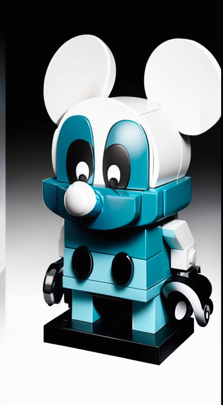 LEGO BrickHeadz, Mickey Mouse, black gloves, cyan tongue, black eyes with white pupils
