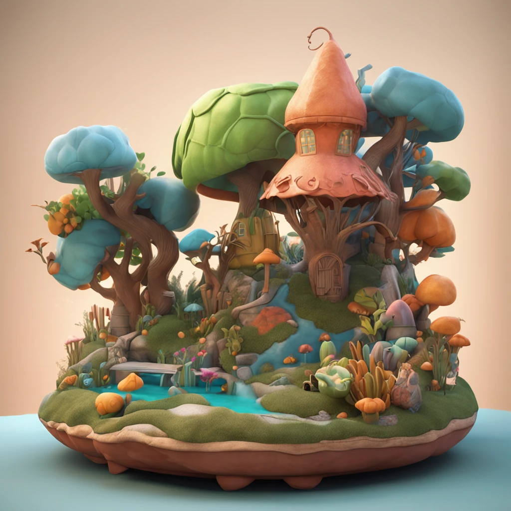 A fascinating representation of the dwarf's magic garden in a children's book, Playful and fantastical elements, Soft and smooth lighting and shadows, with soft colors, trending on polycount, physically-based renderingt, Centered.