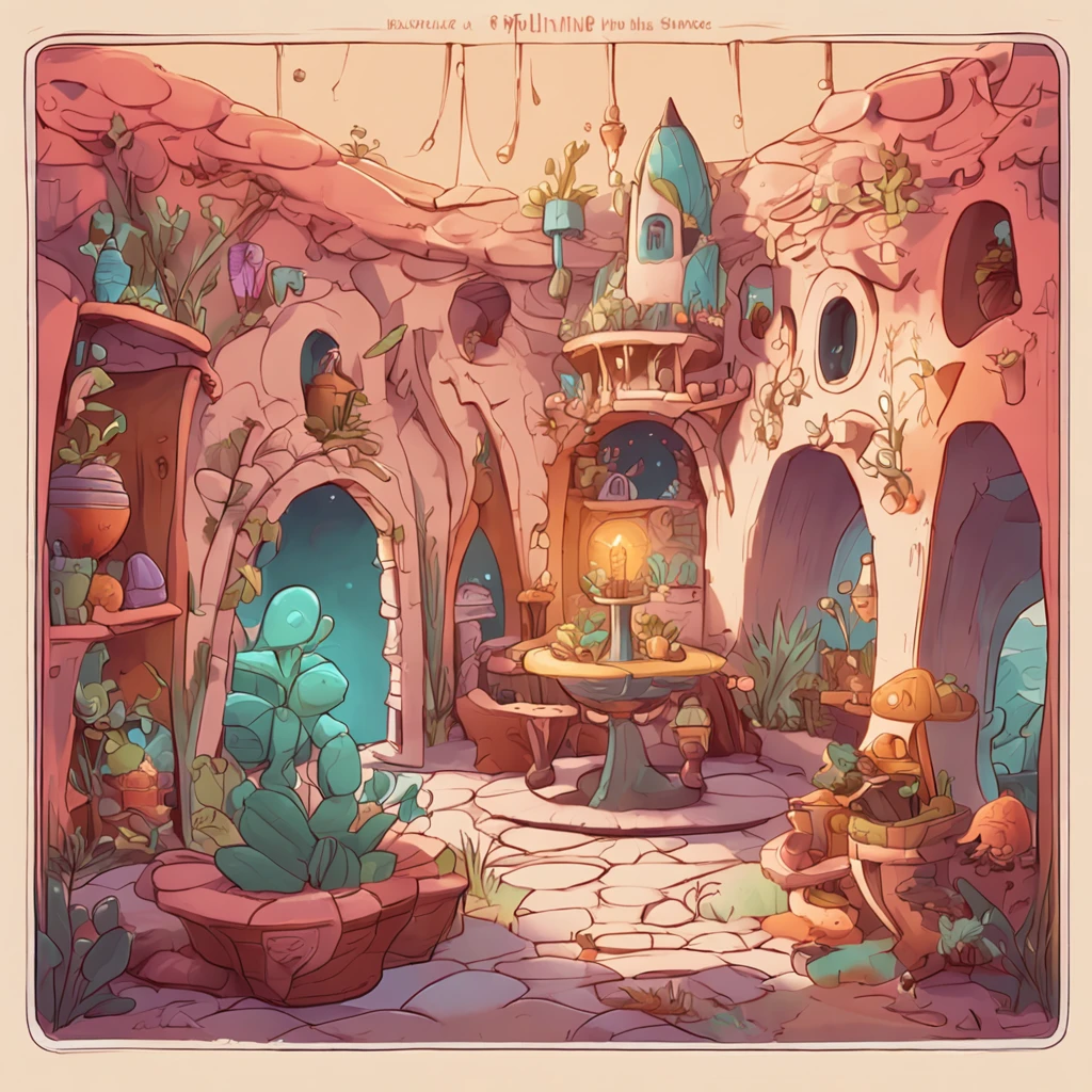 A fascinating representation of the dwarf's magic garden in a children's book, Playful and fantastical elements, Soft and smooth lighting and shadows, with soft colors, trending on polycount, physically-based renderingt, Centered.