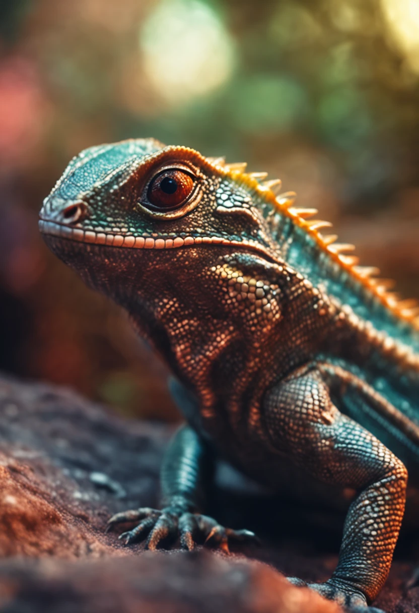 A beautiful portrait of an alien lizard, soft lighting, Hora de Ouro, Bokeh