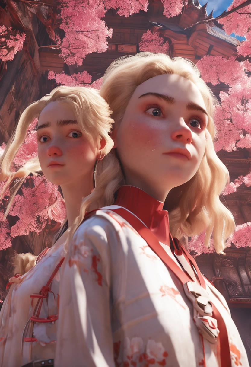 Semi-realistic style 8K work at the level of a masterpiece，Excellent texture work，Shader usage，It focuses on depicting the emotional communication and delicate character expressions of the two girls。