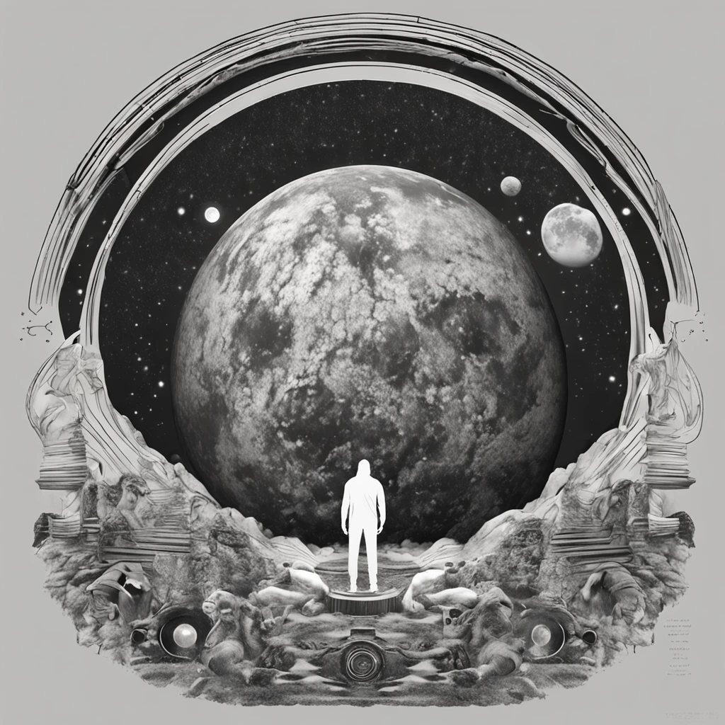 Best quality, Masterpiece, 超高分辨率, (photograph realistic:1.4), surrealism, Dream-like,fusionart,A werewolf stands in front of a space full of planets, Your mind is thinking about eternity, Consciousness projection, The face melts in the universe, they reach into his mind, The rise of consciousness, Increased awareness, Mind exploration, The pull of consciousness, Infinite consciousness, cosmic enlightenment, On the starlight plane ) ) ), A cross-dimensional existence, Distributed awareness