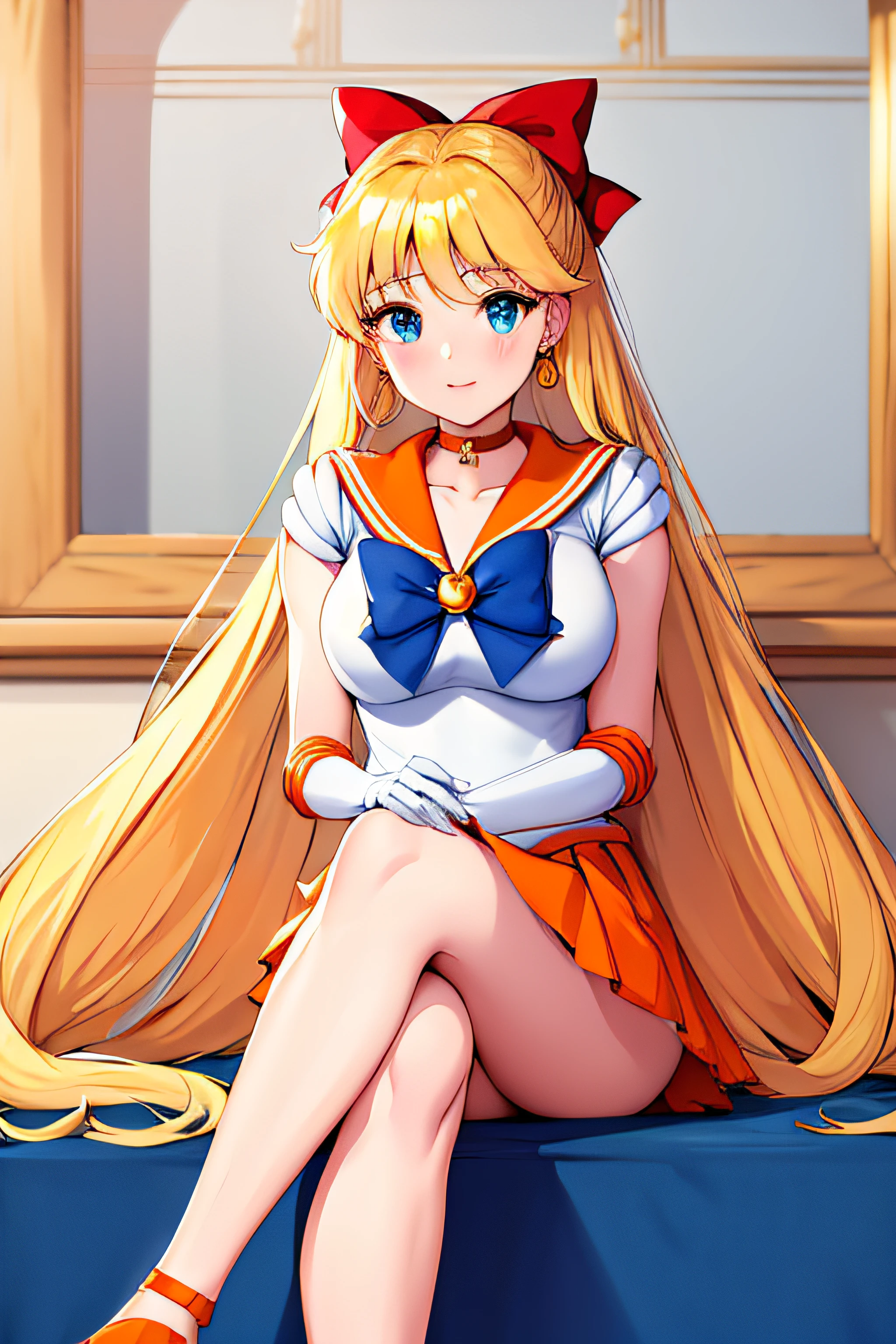 (High quality, 32k anime ultra HD, 1980s /(style/), retro art style, highly detailed, perfect anatomy, NSFW-14, uncensored), ((sailor moon, Tsukino Usagi, full nude)), 1 girl, solo, (blonde hair, short hair, twin tails, center parted bangs, hair blowing in the wind), (beautiful eye detail), blue eyes, slightly open mouth, anxious face, cowboy shot, (big breasts:1.3, realistic nipples, realistic areola), (hard breasts, beautiful breasts), slim waist:1.0, wide hips:1.2, big ass: 1.2,(pussy, realistic, super detailed),(sitting crouching, legs spread, on bed),looking at viewer,(bedroom background, big bed, dimly lit room, lamp light),(front view, below),core_9_up,score_8_up,score_7_up,score_6_up,