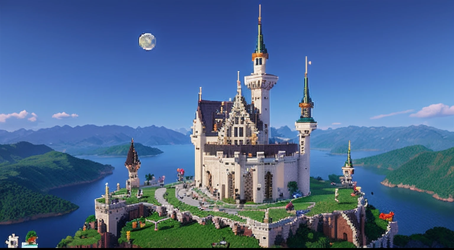 pixel game,scenography,fantastical scenes,Moon Night,Vampire Castle,levitating, Pixel art #pixelart