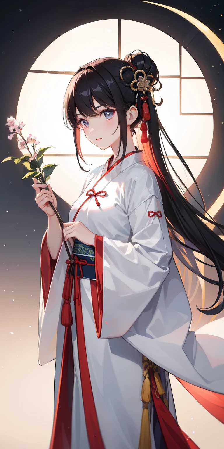 1girl, (hanfu), glowing, sidelighting, wallpaper,
