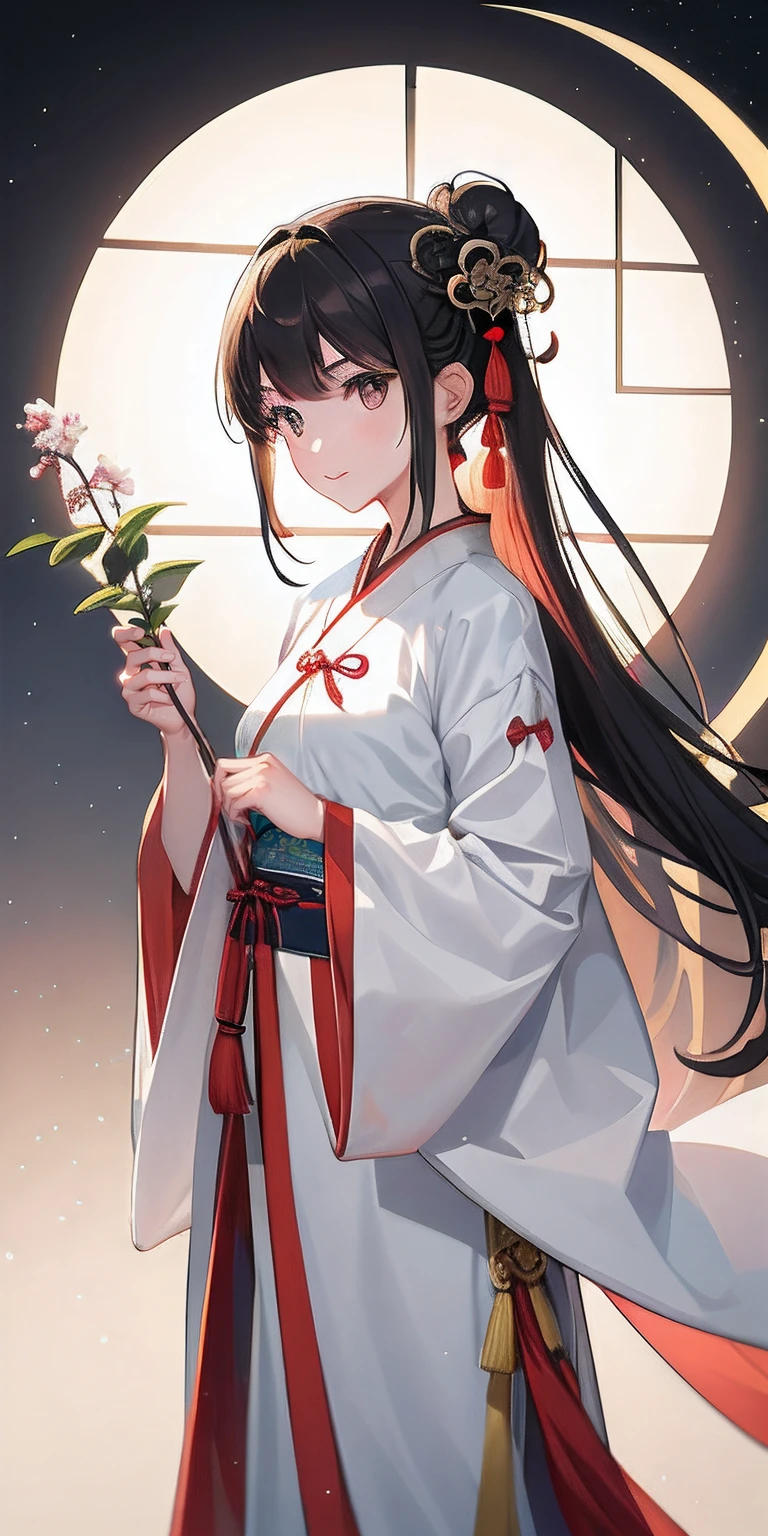 1girl, (hanfu), glowing, sidelighting, wallpaper,