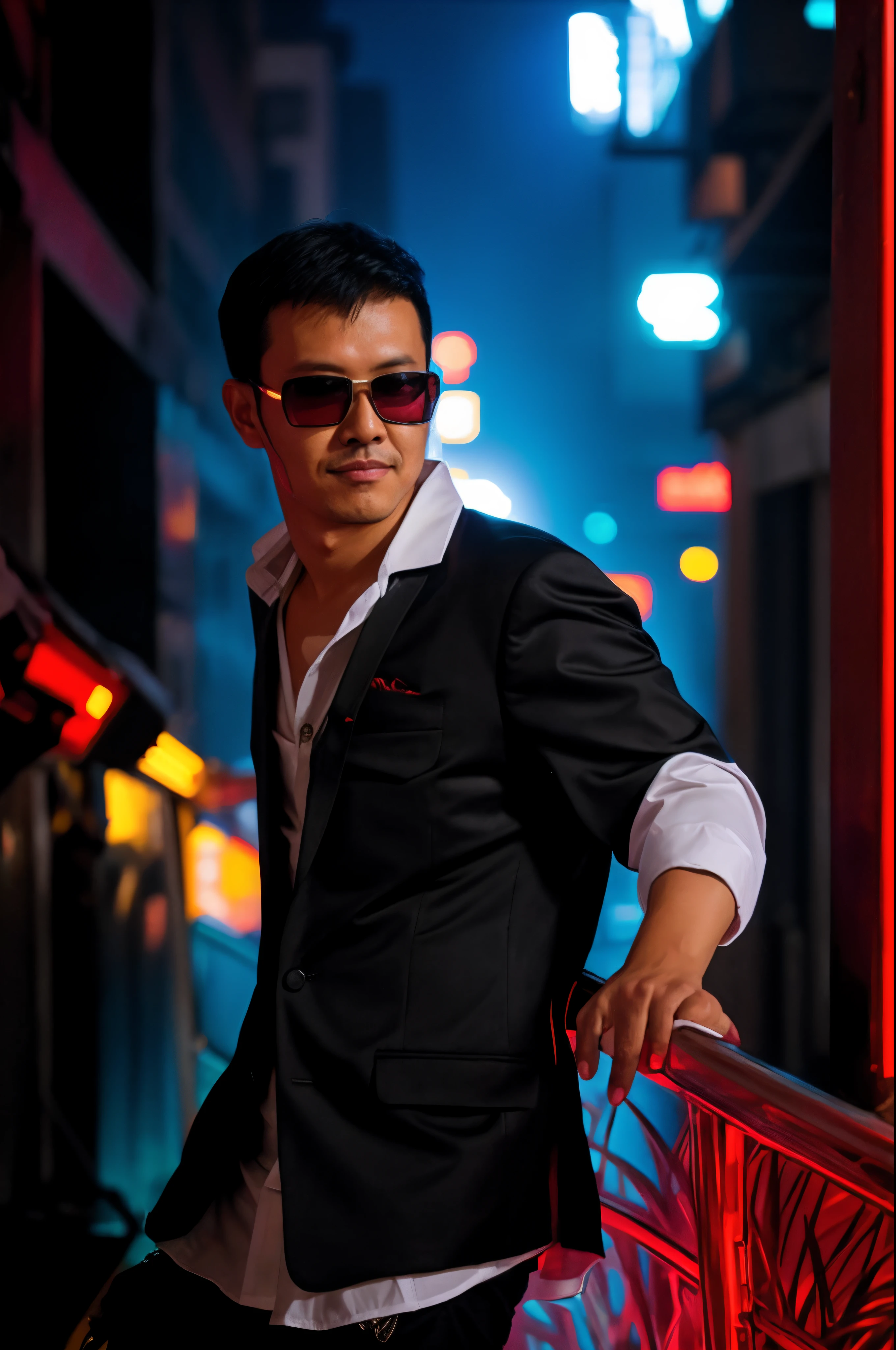 Chang background cyberpunk handsome