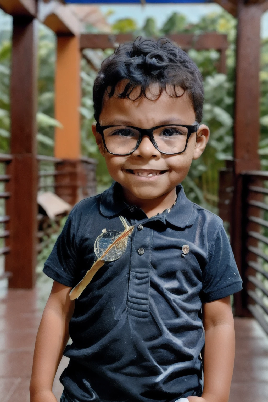 loranerdinho1, Create an extraordinarily detailed and whimsically magical image with a 3-year-old boy wearing glasses. He's sleeping peacefully in his bed, enquanto seu guarda-roupa aberto serve como um portal para outro mundo. Dentro deste portal, a silhueta do Sandman, o Mestre dos Sonhos, stands, Observando o ****** adormecido do reino dos sonhos. A cena deve ser rica em fantasia e magia, com detalhes intrincados e cores vibrantes. Render it with Octane for realistic textures and lighting. The resolution should be an impressive 8K, ensuring remarkable clarity and accuracy.