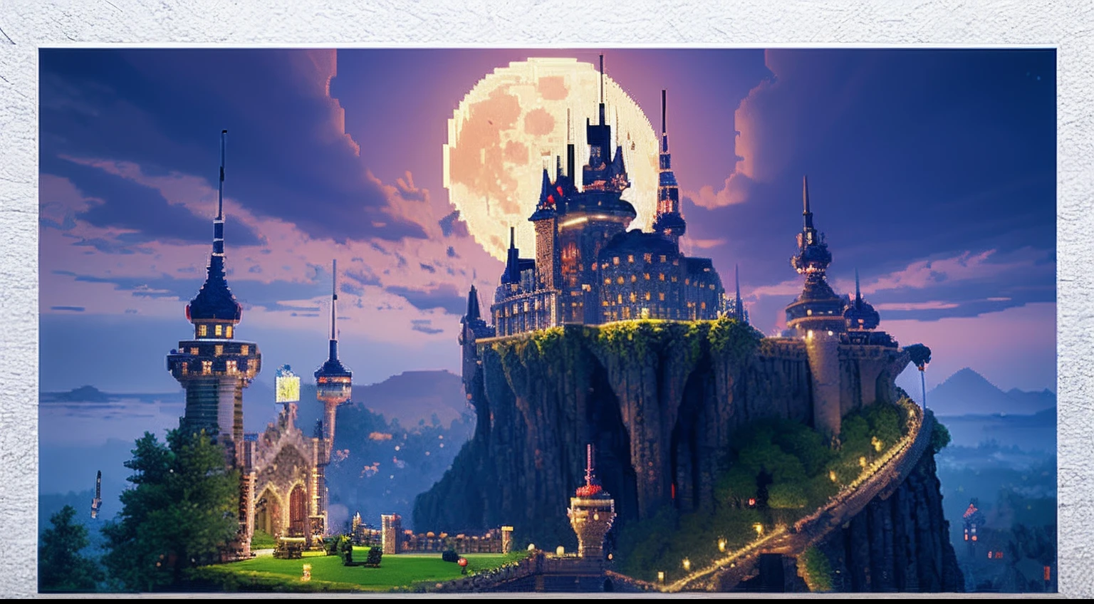 pixel game,scenography,fantastical scenes,Moon Night,Vampire Castle,levitating, Pixel art #pixelart