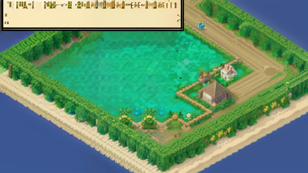 鸟山明风格,Flat pixel games《dragon quest》,Game scene design,(a paradise:1.4),16-bit pixels