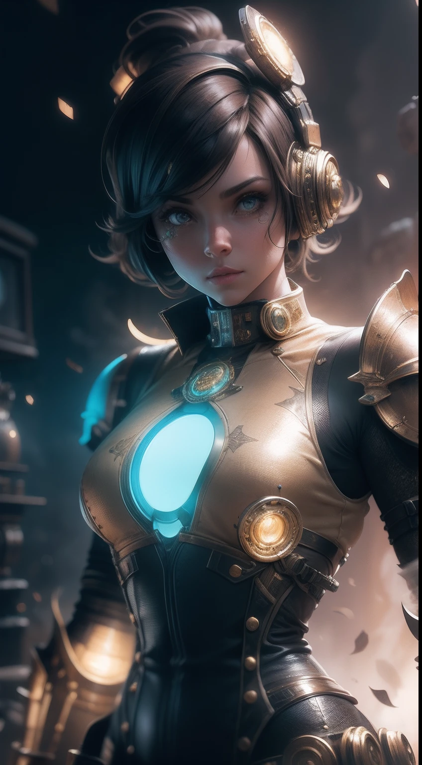 Rocky steampunk, Cinematic lighting, Highly detailed, Detailed armor, full bodyesbian,