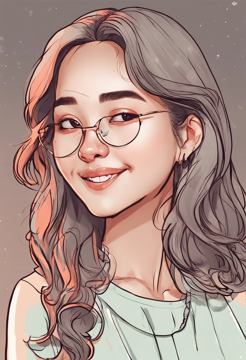 Cartoon image of a woman with permed hair, Super pretty 20 year old Korean girl, Cartoon style illustration, Cartoon Art Style, Cartoon Art Style, Digital illustration style, Highly detailed character design, cute detailed digital art, beautiful digital illustration, high quality portrait, Comic art, Asia, Character Design Portrait, White background