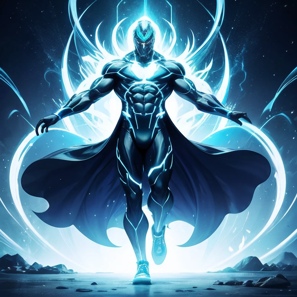 fullllbody　Overflowing with power　floating　male people　White background　Like an electric eel
