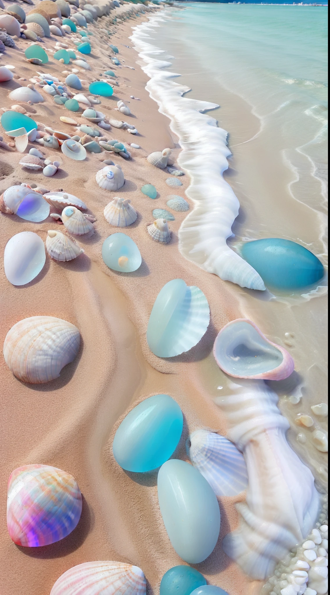 Beach close-up with shells on the beach, breath-taking beautiful beach, Magical beach, Beautiful beach, Sea glass, breathtaking colors, Crystal clear sea, Seafront, Beautiful wallpaper, sand and sea, Beautiful colors, pink white turquoise, amazing wallpapers, sea of parfait, with beautiful colors, beautiful sea landscapes, Beautiful nature, serene colors