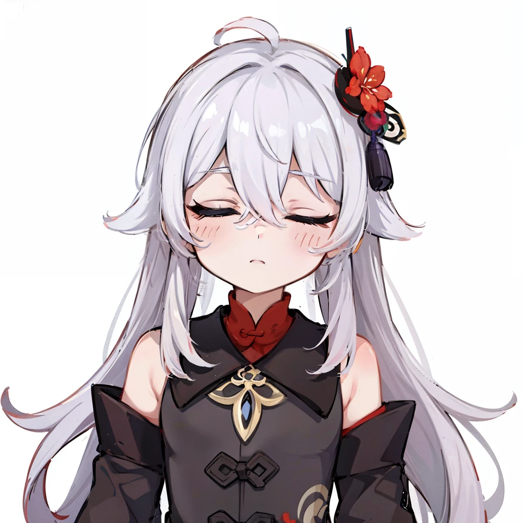Sleeping, White background, 《genshin impact》Hu Tao, Sticker, Cute, tchibi
