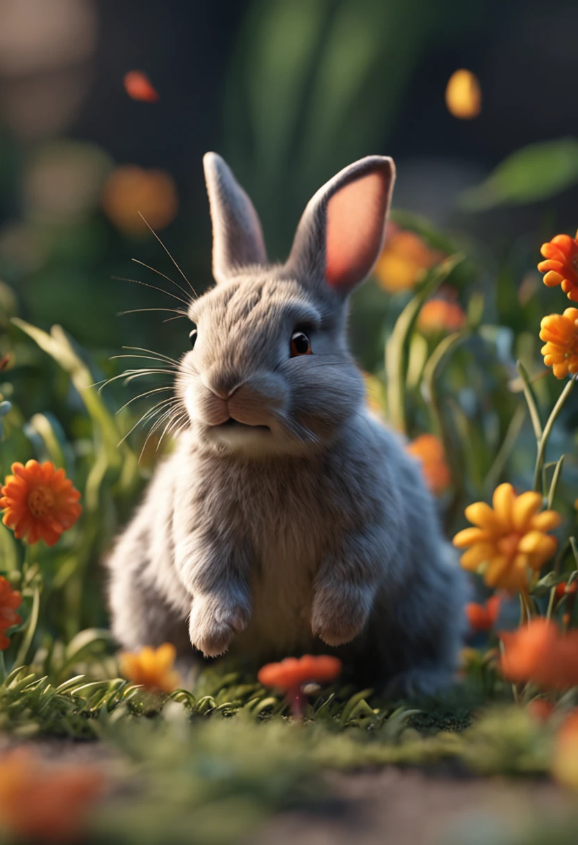 Little Bunny, Bouncing grasslands, adolable, Small animals Big scene