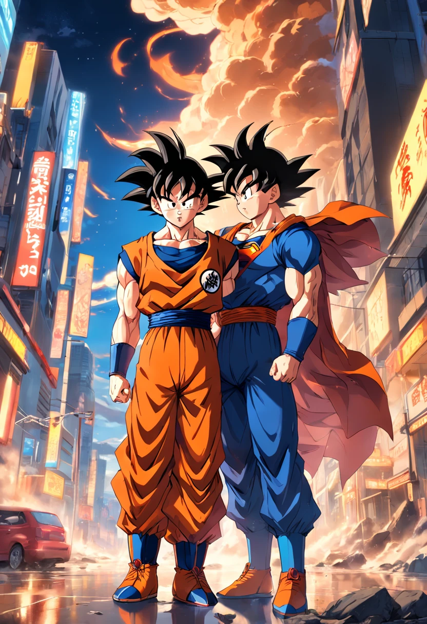 GOKU 2D ultra realista na montanha,