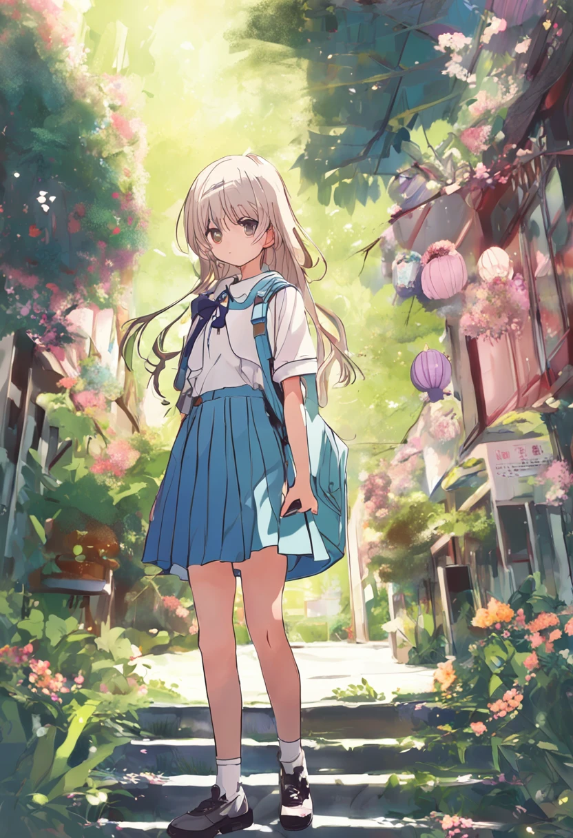 Pure and beautiful junior high school girl， are worn