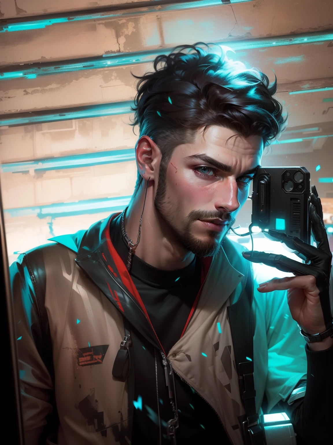 Change background cyberpunk handsome boy, realistic face, 8k, ultra realistic,