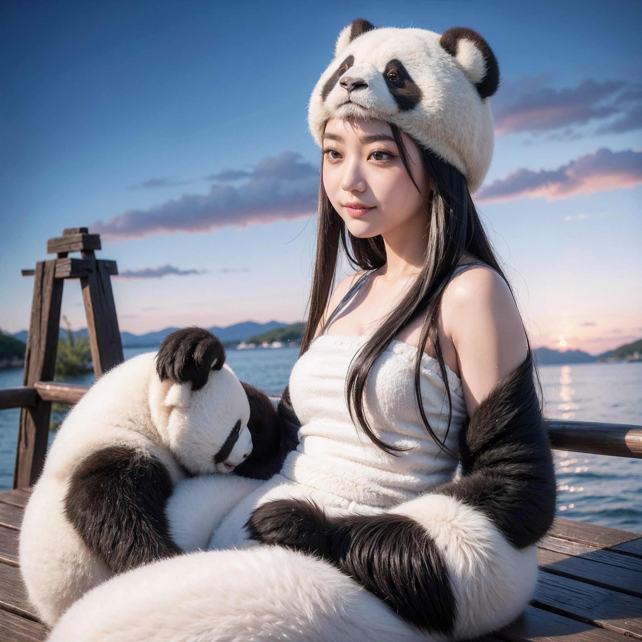 (8K、RAW Photos、top-quality、​masterpiece:1.5)、(realisitic、Photorealsitic:1.5)、ultra-detailliert、超A high resolution、lighting like a movie、(((Idols who love pandas)))、(((Japan 16 year old girls)))、(((Wearing a cute costume with a panda motif)))、(Lots of pandas:1.5)、cute smile face、Happy and energetic atmosphere、dynamic ungle、动态照明