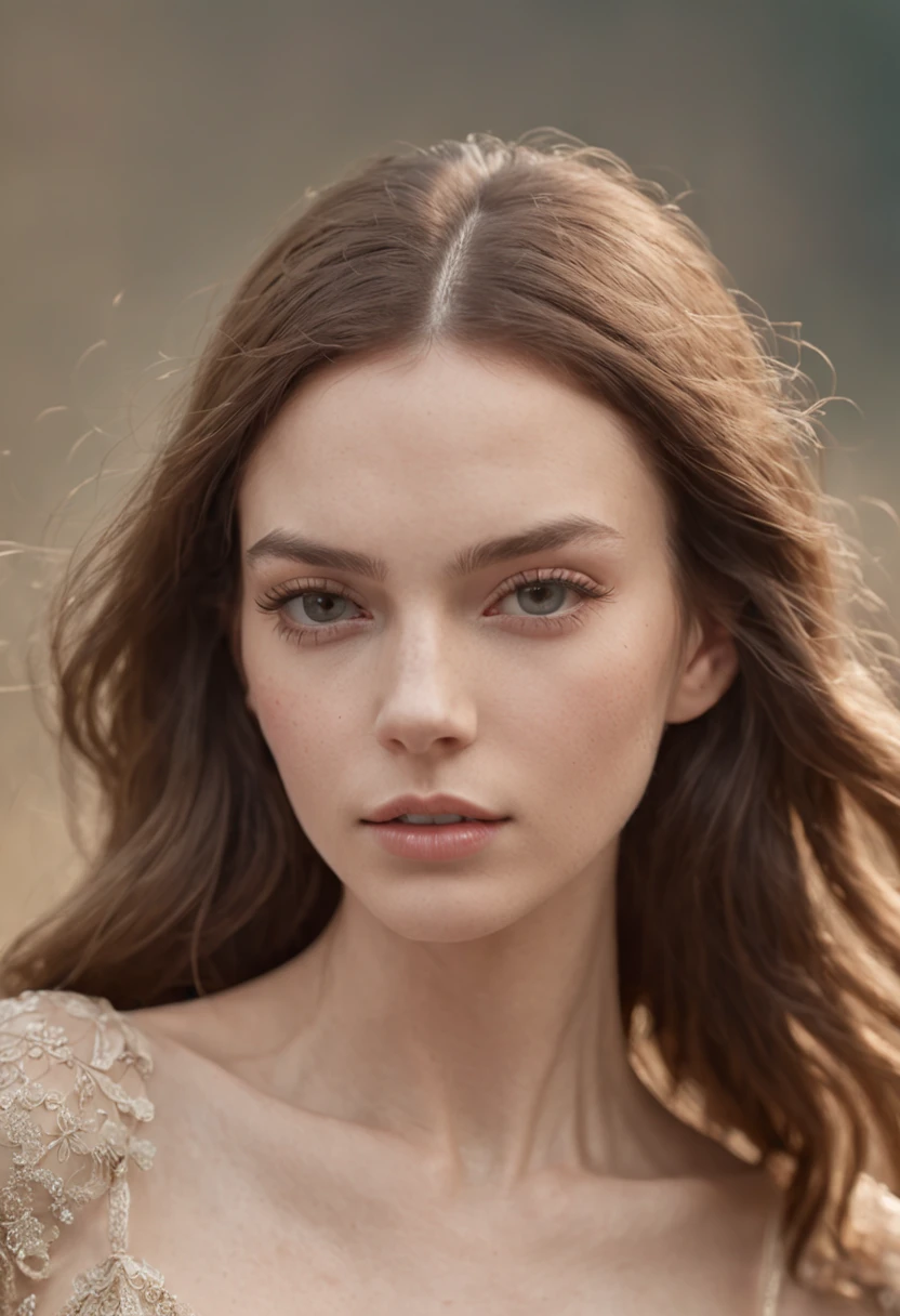 Mood: serenity; atmosphere peaceful; fashion photography; Mario Testino; Female Model full body; design dress; ultralight shapes; detailed skin; beautiful eyes; incredible body composition --ar 4:6 --chaos 7 --s 1000 --q 5  --q 2    --s 750 --v 5