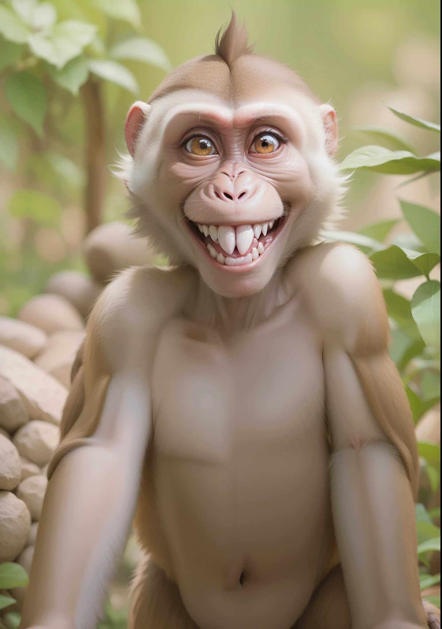 Cartoon realistic Monkey laugh