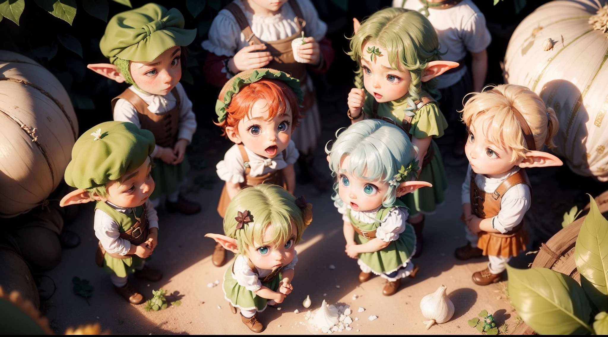 (Elf Boy),(Elf Boyは勃起している),ゴブリンに囲まれているElf Boy,Elf Boyは全裸,