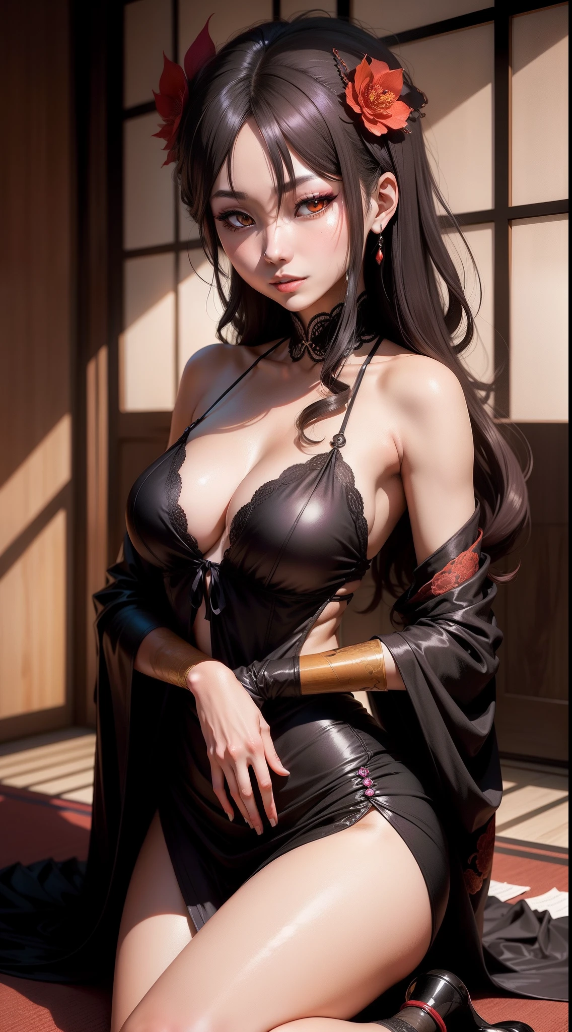 Shadows surround Yosuke-Onna as she whispers tantalizing secrets, luring innocent souls into her clutches with promises of forbidden pleasures.