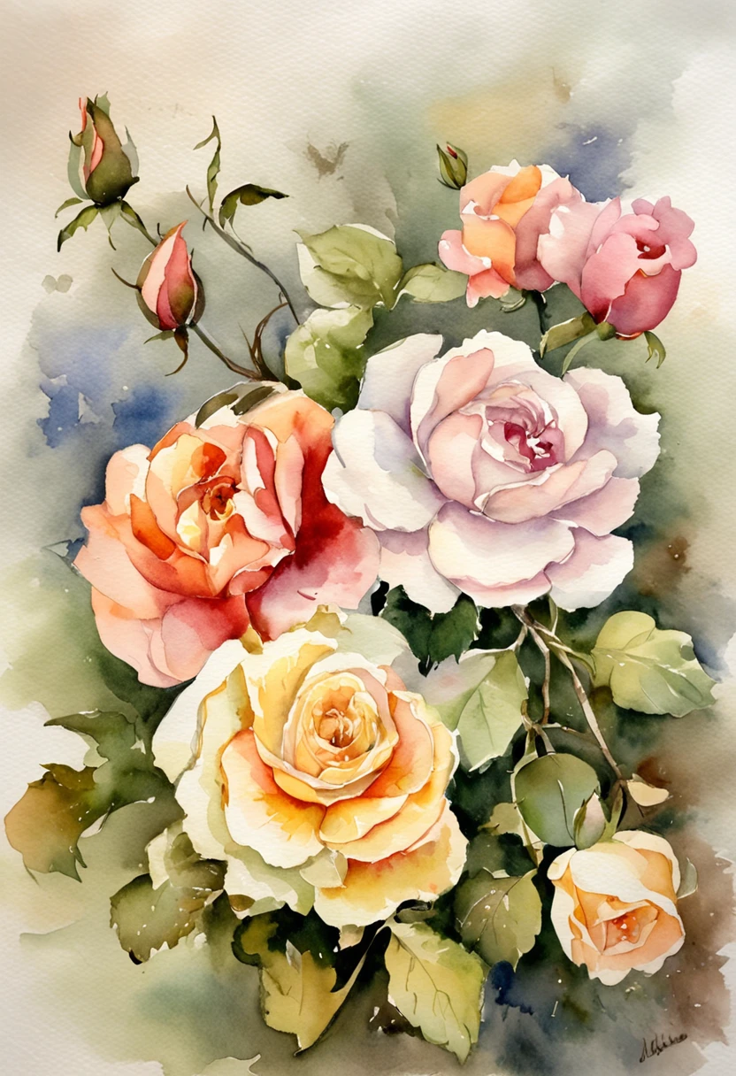 Vintage handmade descriptive rose, French style, Had a wonderful time, No black