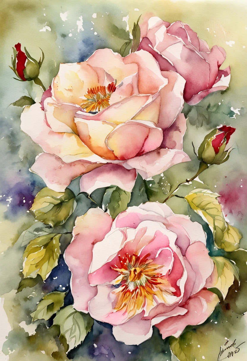Vintage handmade descriptive rose, French style, Had a wonderful old school time, No black