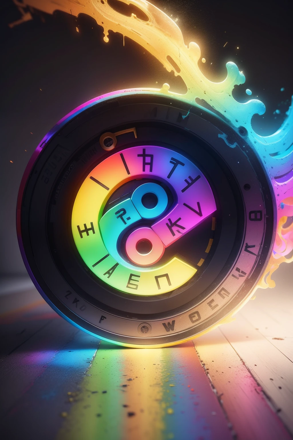 resolution 8k, logo rainbow colorful abstract white background soft shadows letter A