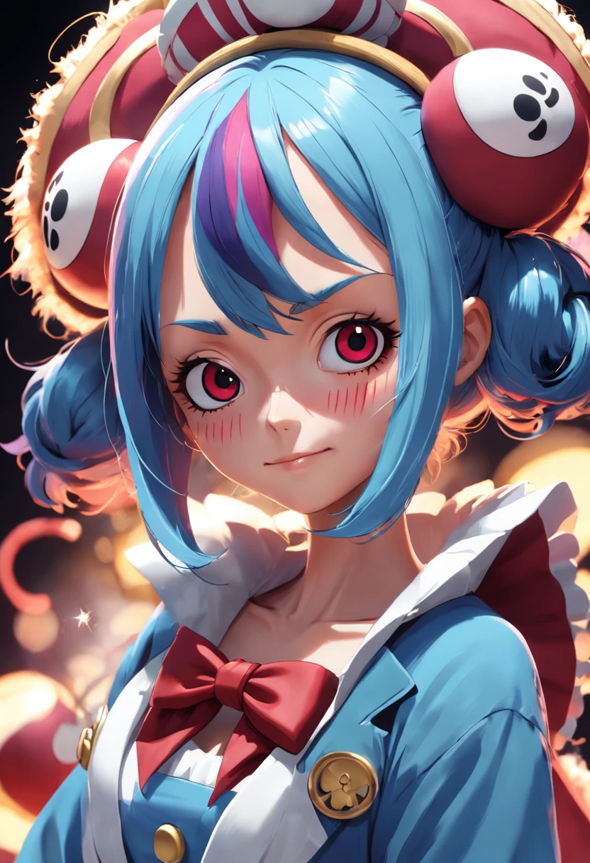 disney pixar wanted portrait of buggy the clown unpublished modern movie poster by disney pixar of one piece movie from eiichiro oda cinematic photo 4k 3d render epic cute cartoons characters new style conceptual art title "Buggy"